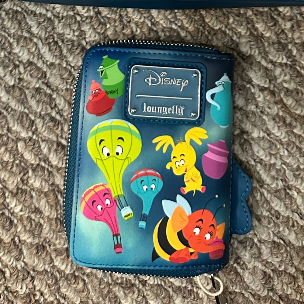 Loungefly Disney Blue Wallet with Colorful Characters